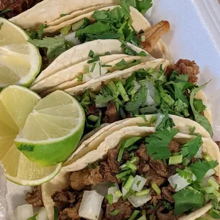 Lengua carne asada and Al pastor