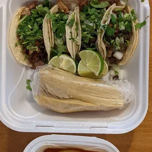 Lengua carne asada and Al pastor