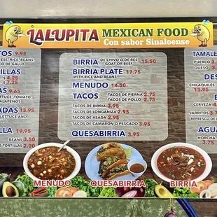 Menu as of 6/11/2022