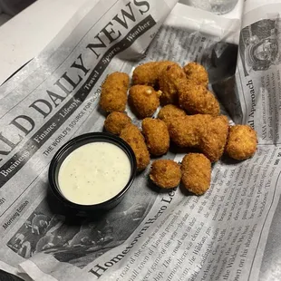 Hot cheese balls (spicy cheese curds)