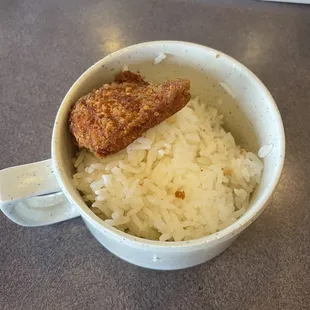 Chicken nuggets were good and of course the rice.