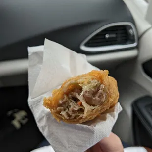 Egg Roll, $1.90. Inside is pork and vegetable