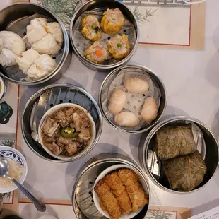 a variety of asian food