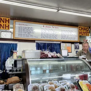 Menu inside and counter for pick up / orders