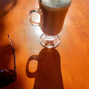 Enjoying a Mocha sitting outside at Lama Beans--such a great place and yummy coffee!!!
