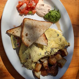 Wild mushroom omelet.