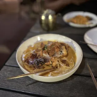 Crispy duck panang