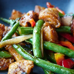 "Ga Prow Moo Grob" - Spicy crispy pork belly w/ basil