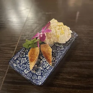 Coconut egg yolk ice cream