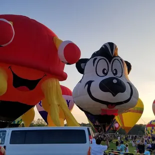 Funny character hot air balloons!