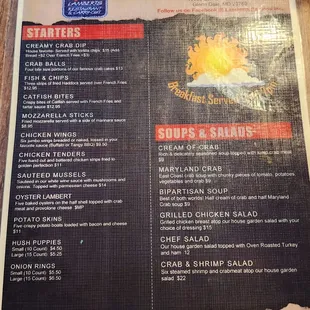 menu