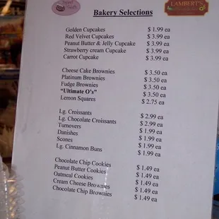 Lambert&apos;s Bakery Price Sheet 11/08