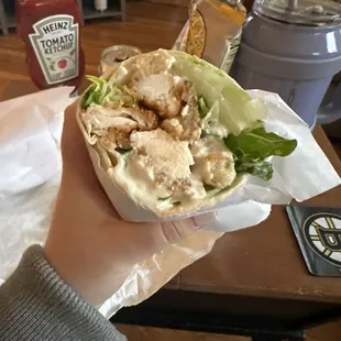 Chicken ceasar wrap with cutlet