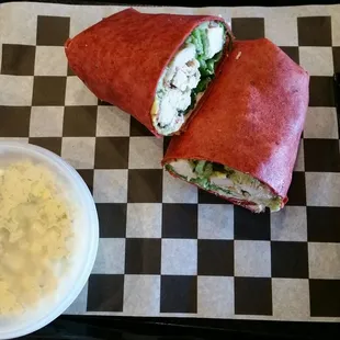 Sonoma Chicken wrap and deviled egg salad