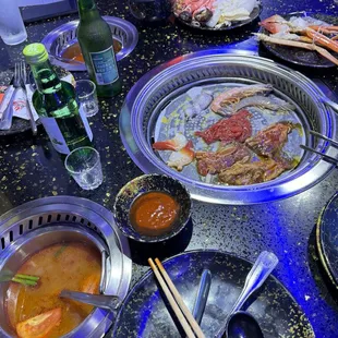 a table full of food