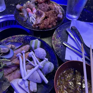 Mushrooms, Shrimp, Lobster ball, Fish ball