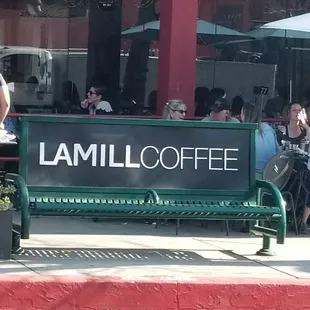 Streetside dining at La Mill