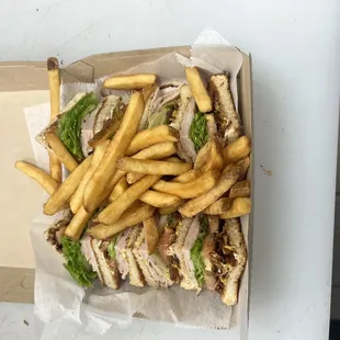 a sandwich and french fries
