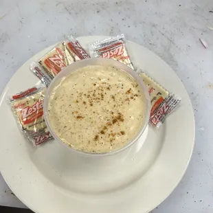 a bowl of soup on a plate