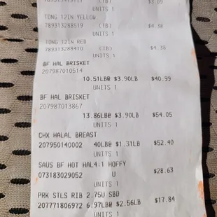 a receipt for a bbq