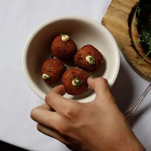 Polenta, prosciutto, parmesan Croquette