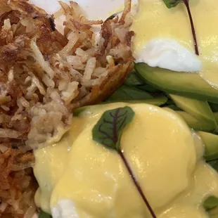 Eggs Benedict sub spinach for the bacon.