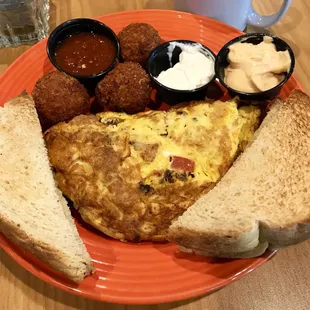 The Mexican omelette would have been better had it not been over cooked.