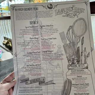 Braille menu available upon request