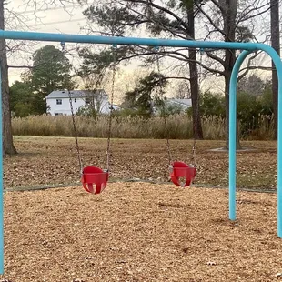 The buckets on the baby/toddler swings was updated/replaced (but no new chains)