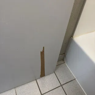 Busted door.