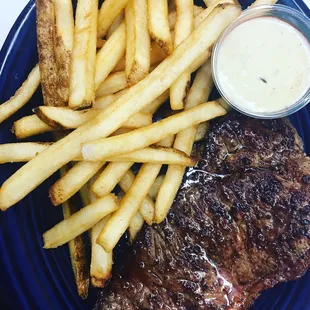 $13 steak + fries night on Thursdays. 10oz NY strip