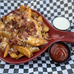 a plate of french fries