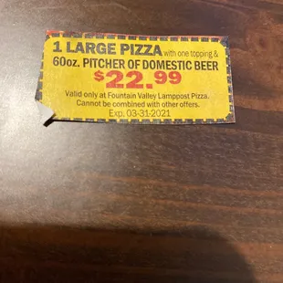 A lamppost coupon they wouldn't honor!