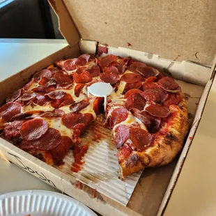 Pepperoni pizza extra red sauce