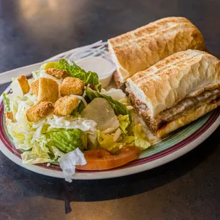 a sandwich and salad on a plate