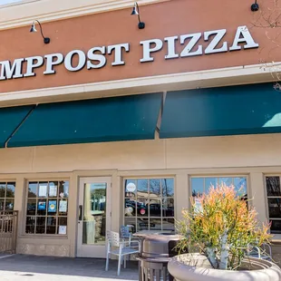 the front of the restaurant