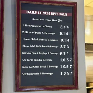 10/19/23 - Daily Lunch Specials Menu