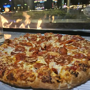 The pizza was delicious, caesar salad was really good.  Seating outdoor is perfect with the fires going.  Definitely recommend this place.