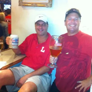 Dads celebrating after the game