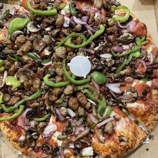 a pizza in a pizza box