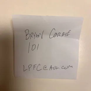 Bryan Corrie lpfc@aol.com
