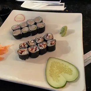 sushi and cucumber