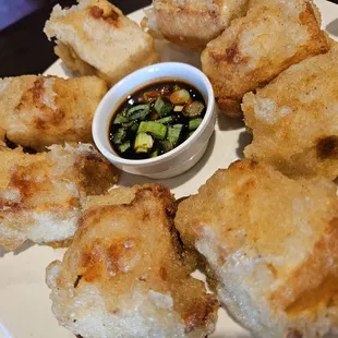 Fried tofu with shrimp