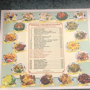 a menu for a restaurant