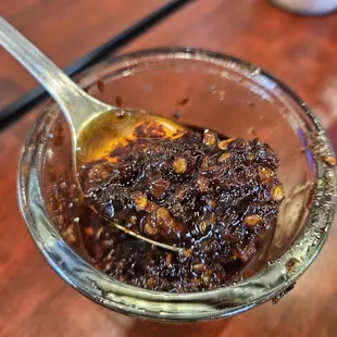 a spoon full of food