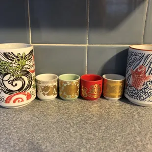 All of our cups we bought for scale. We were very impressed by their selection of teacups and bowls.