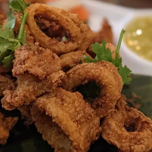 Calamari fried with Thai spices