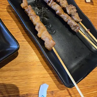 Pork Belly and Beef Skewers