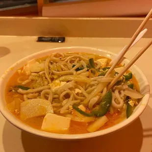 Tofu and Pepper Noodle Soup