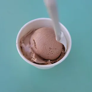a scoop of ice cream in a cup